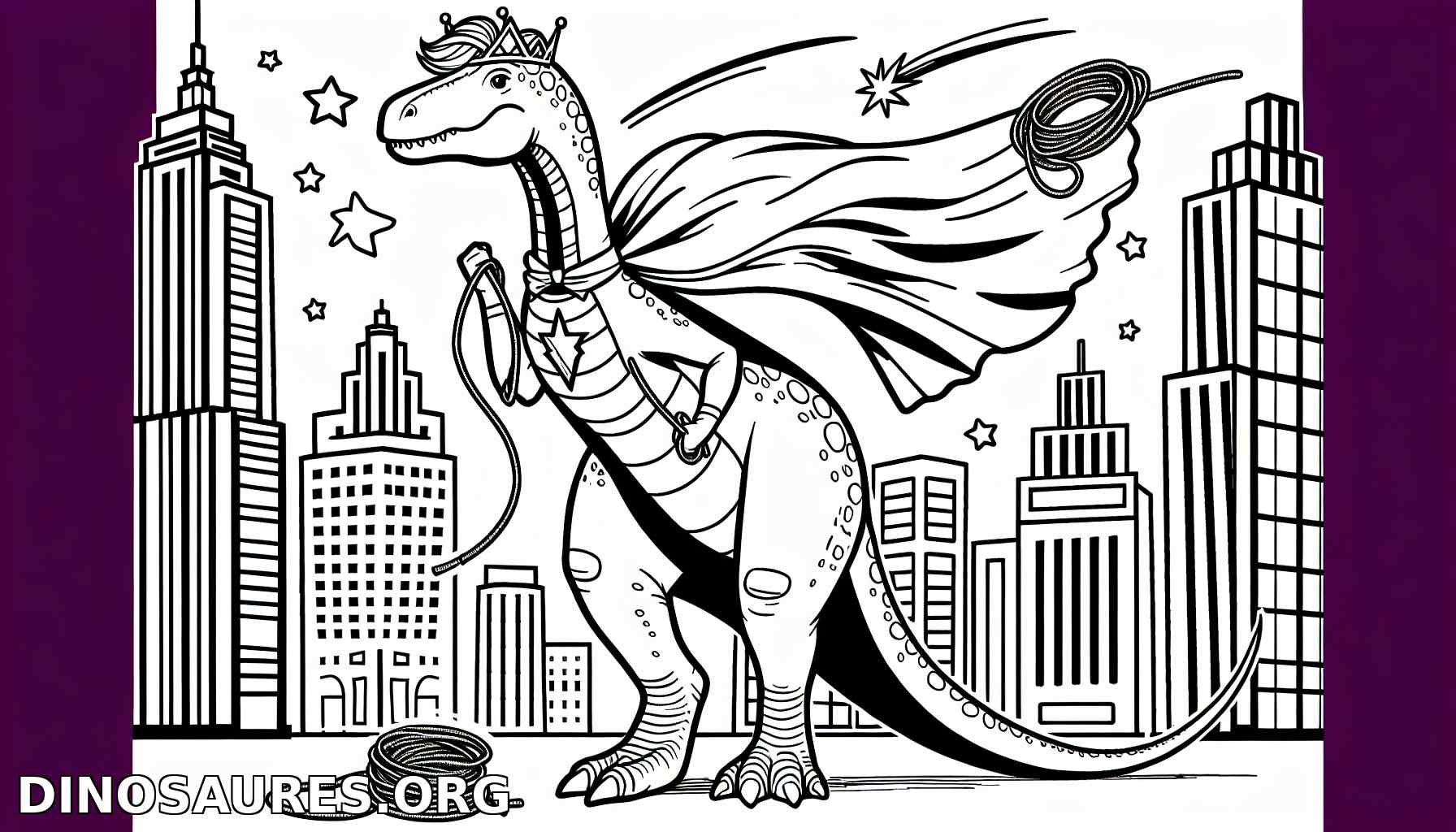 Coloriage de dinosaure super-héros