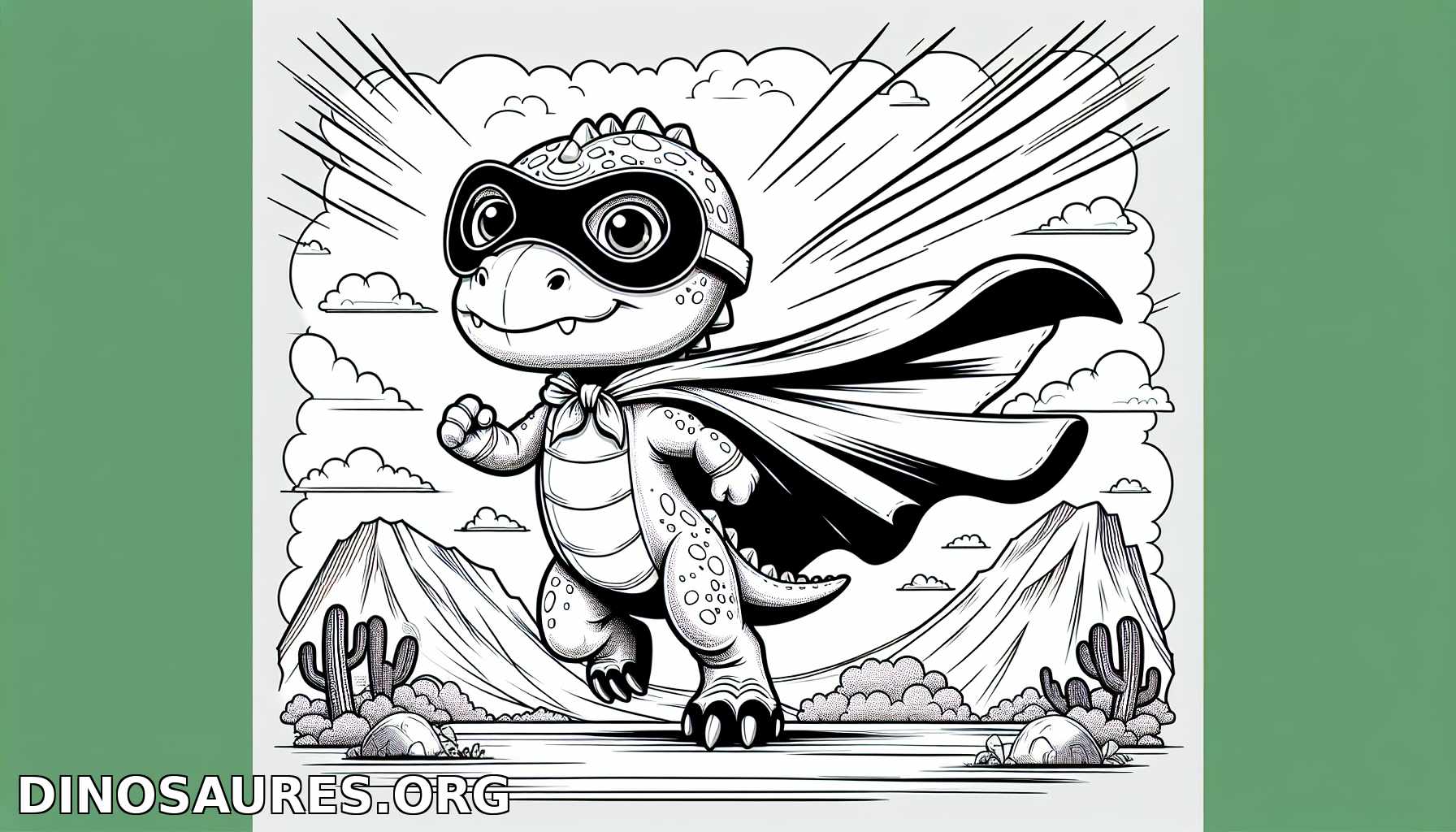 Coloriage de dinosaure super-héros