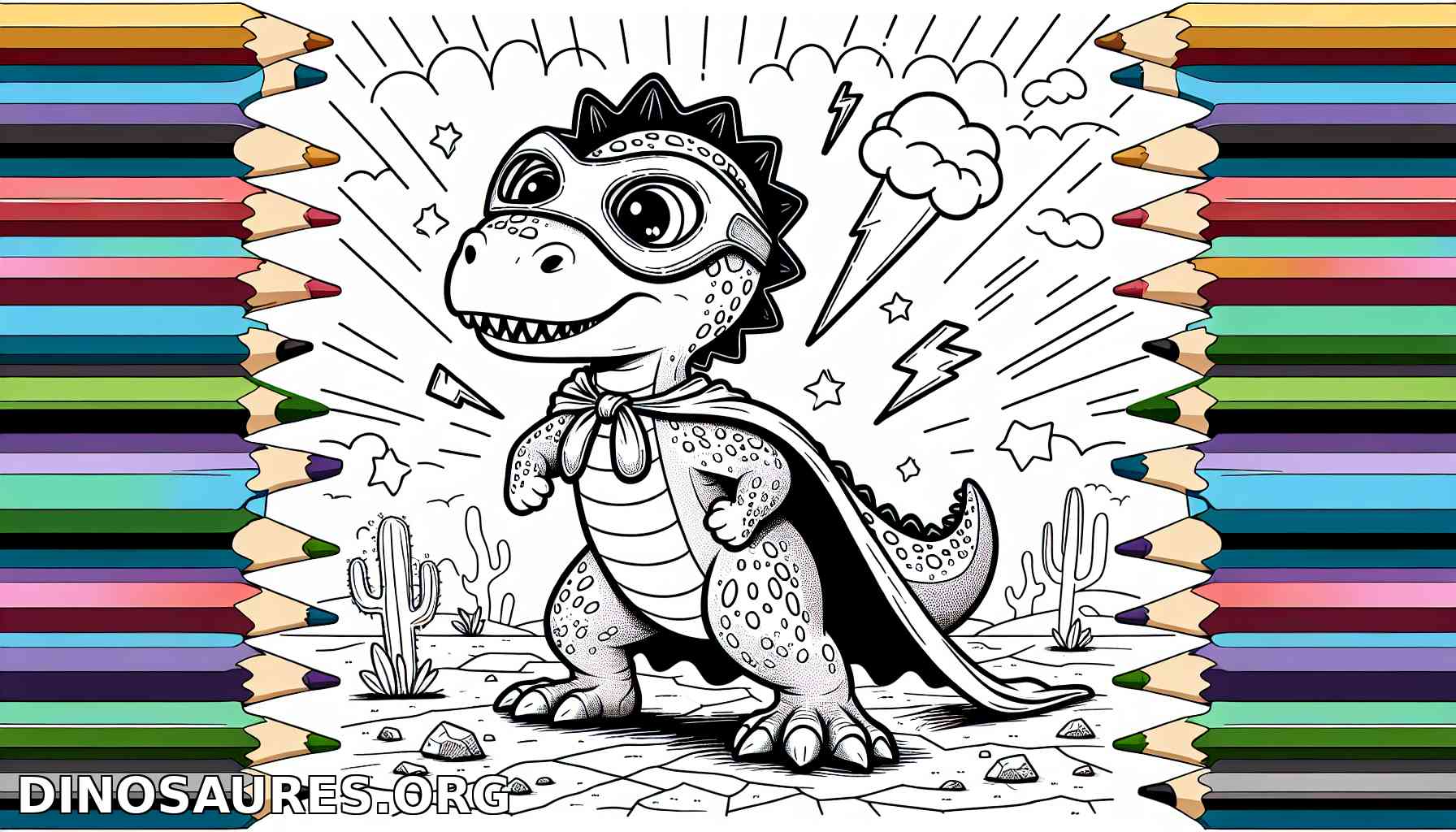 Coloriage de dinosaure super-héros
