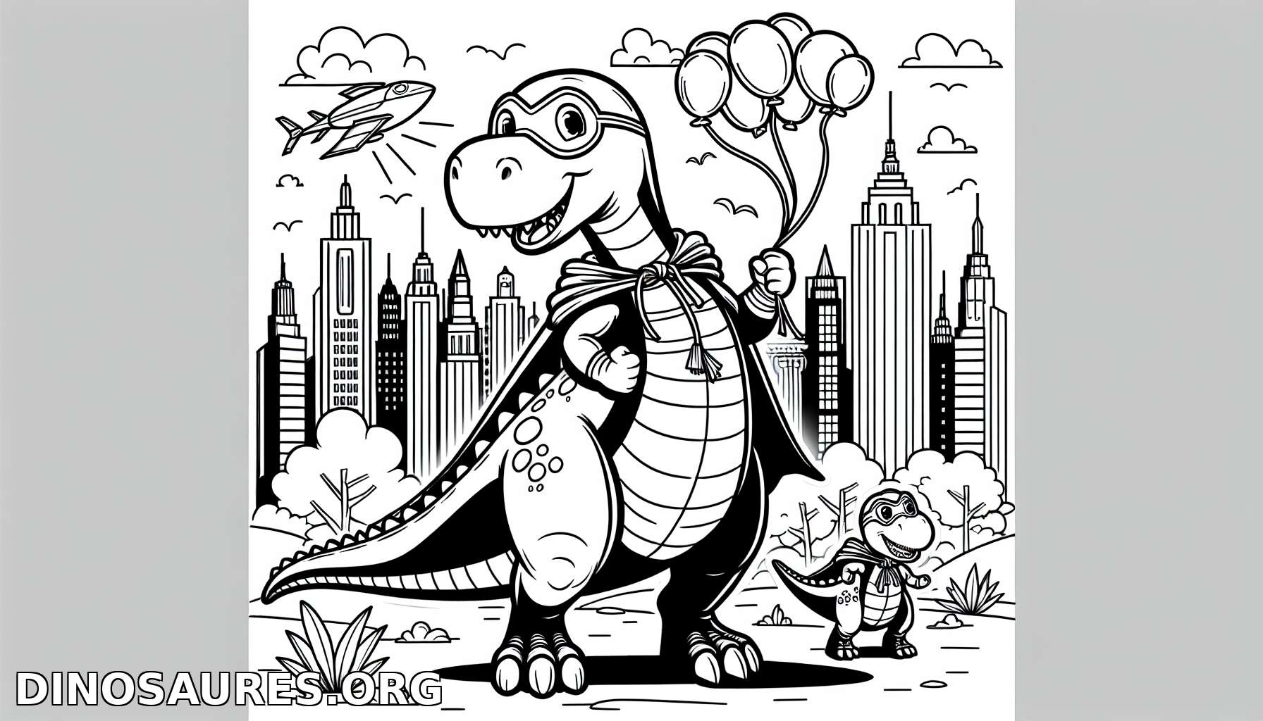Coloriage de dinosaure super-héros