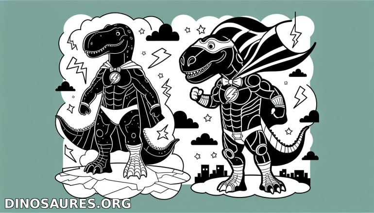 Coloriage de dinosaures super-héros