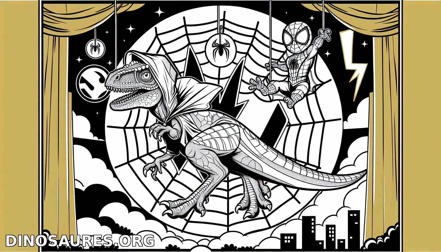 Coloriage Dinosaure Super Héro