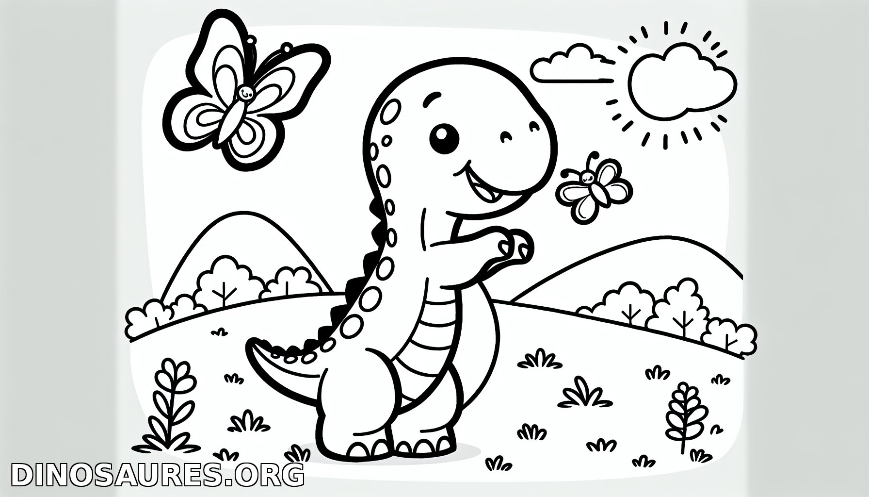 Coloriage de dinosaure joyeux