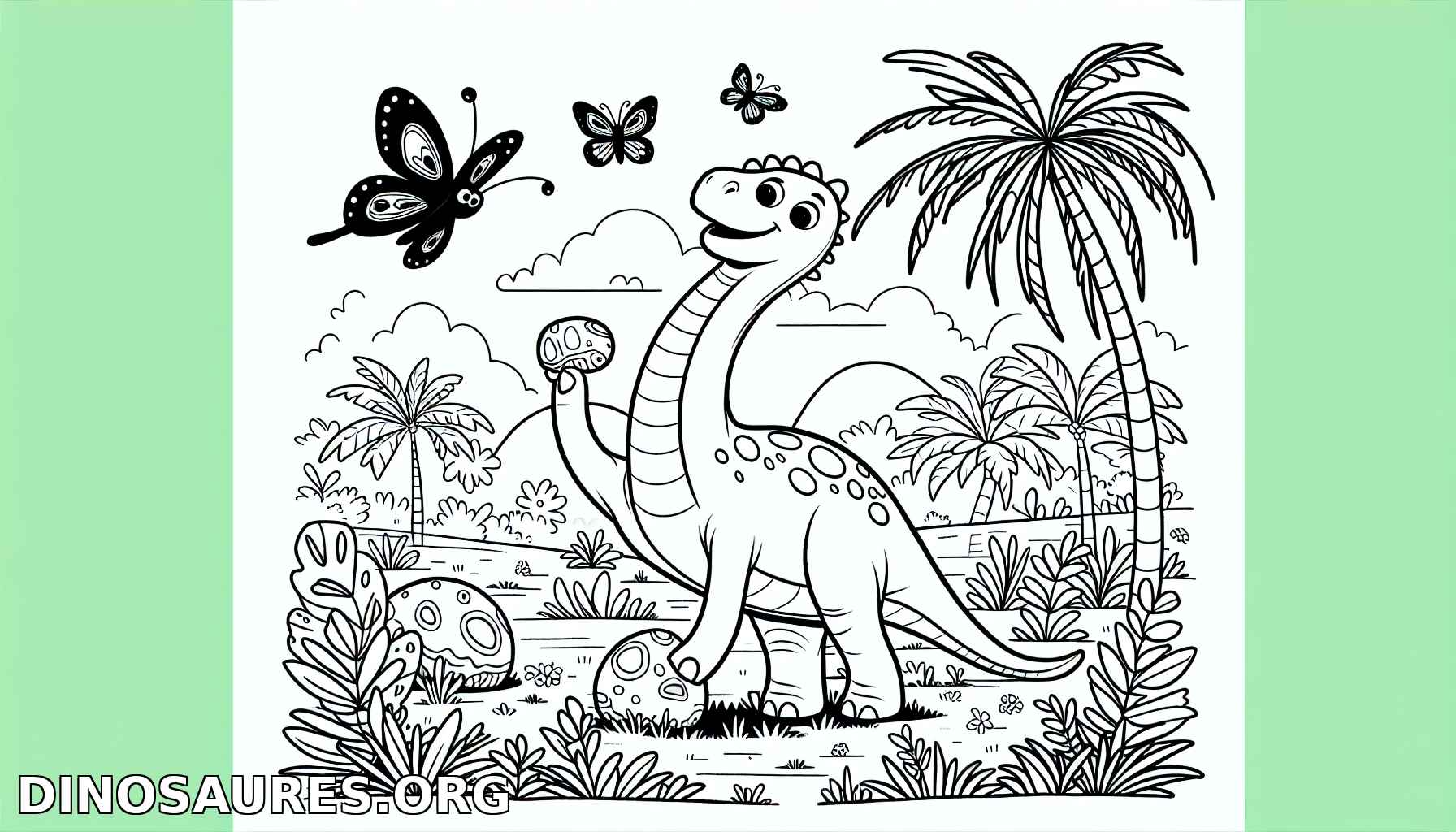 Coloriage de dinosaure joyeux