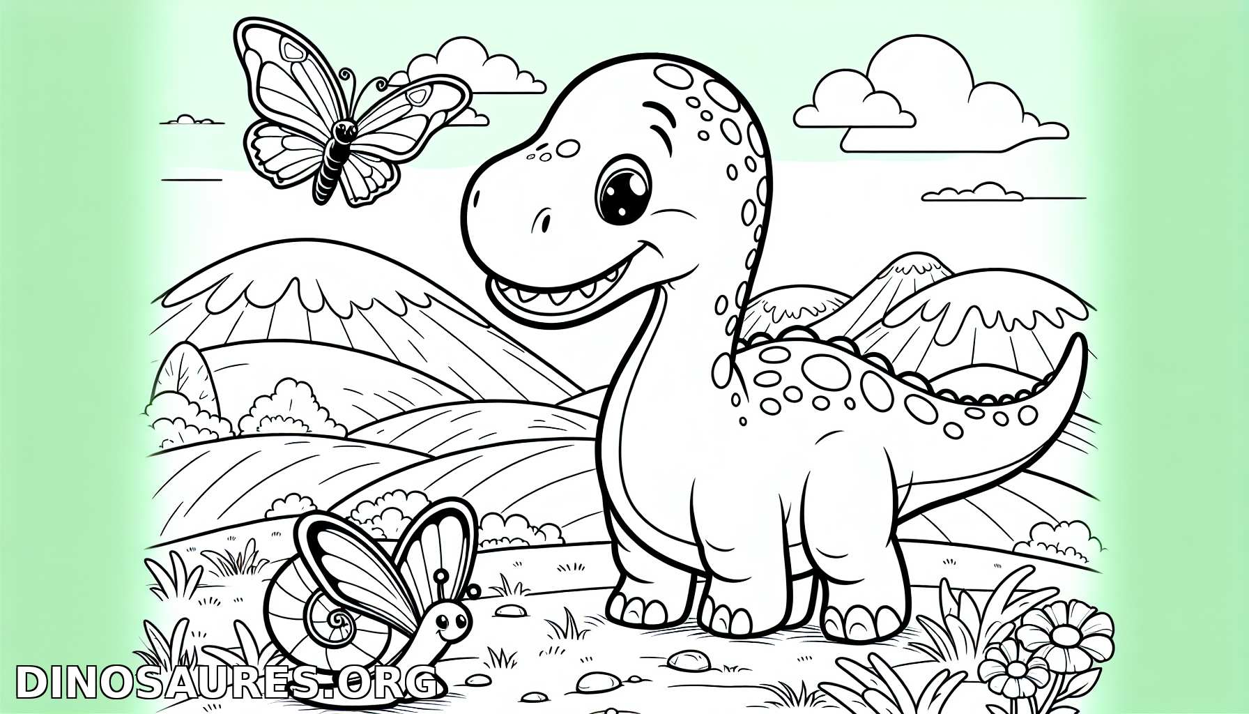 Coloriage de dinosaure joyeux