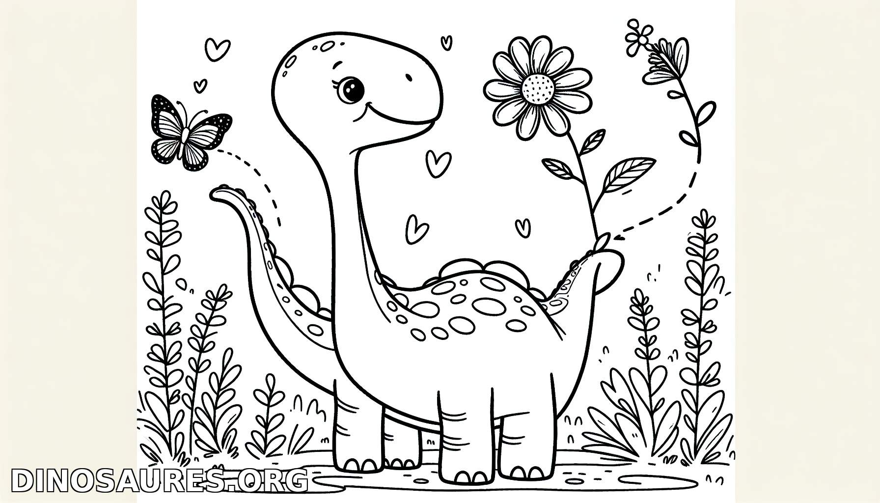 Coloriage de dinosaure joyeux