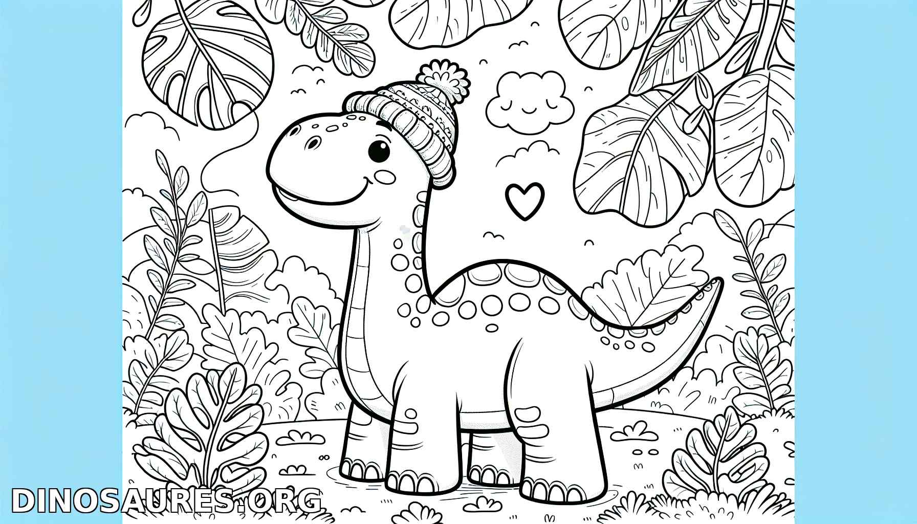 Coloriage de dinosaure mignon