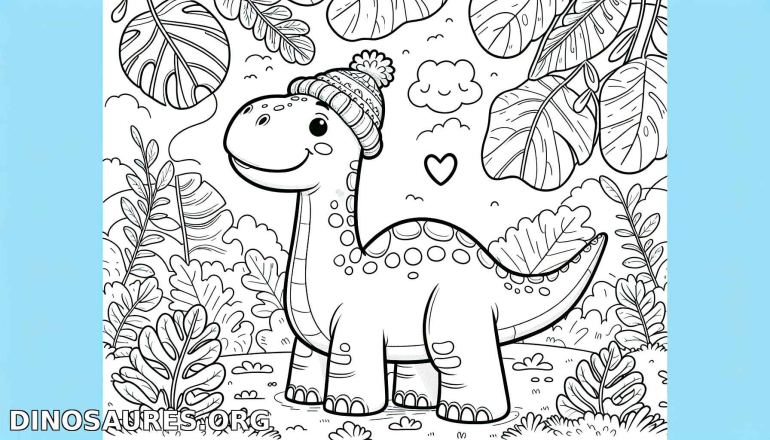 Coloriage de dinosaure mignon