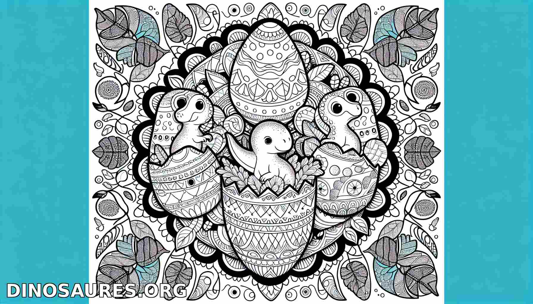 Coloriage de dinosaure mignon