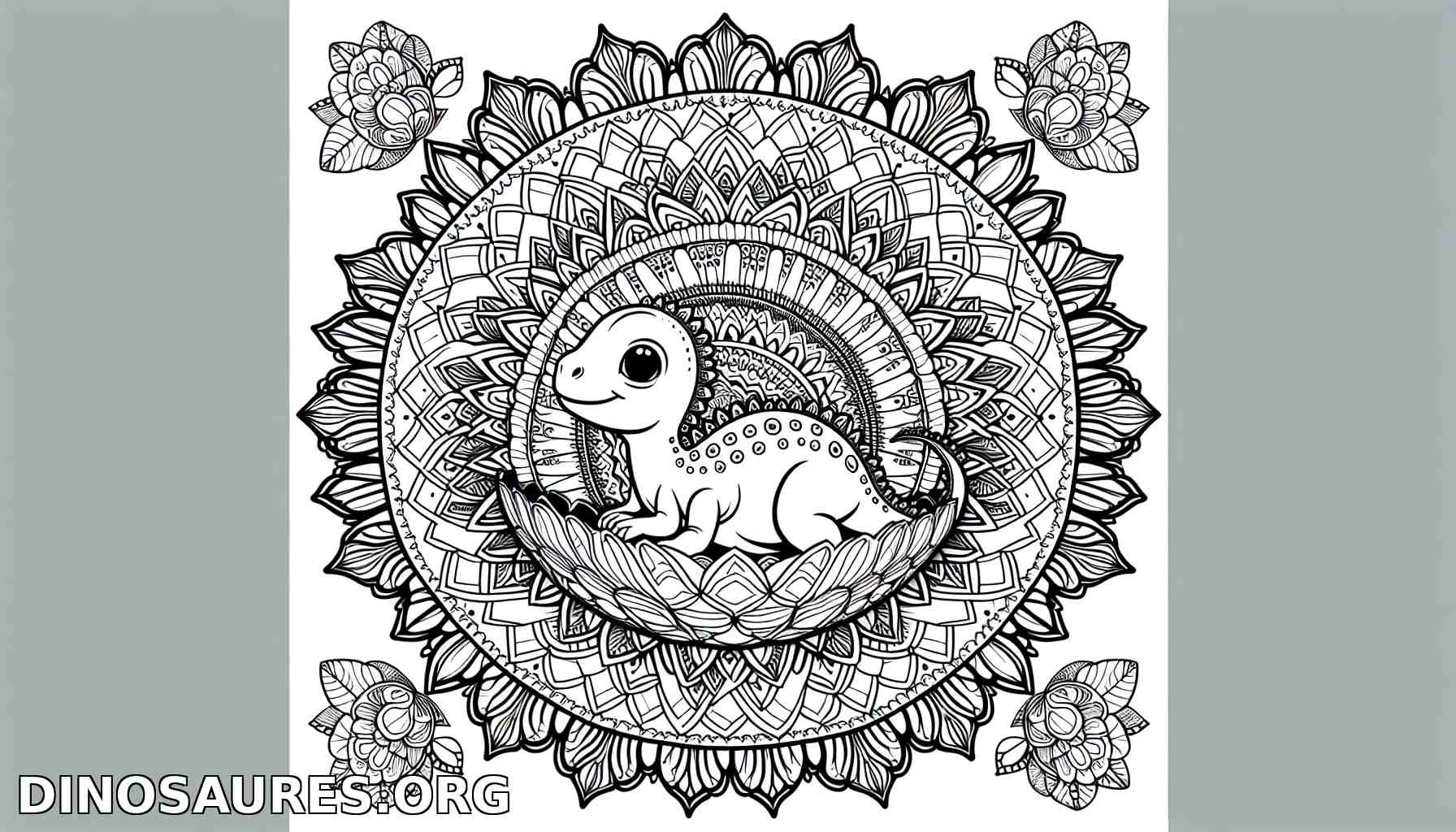 Coloriage de dinosaure mignon