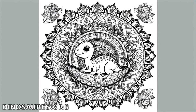 Coloriage de dinosaure mignon