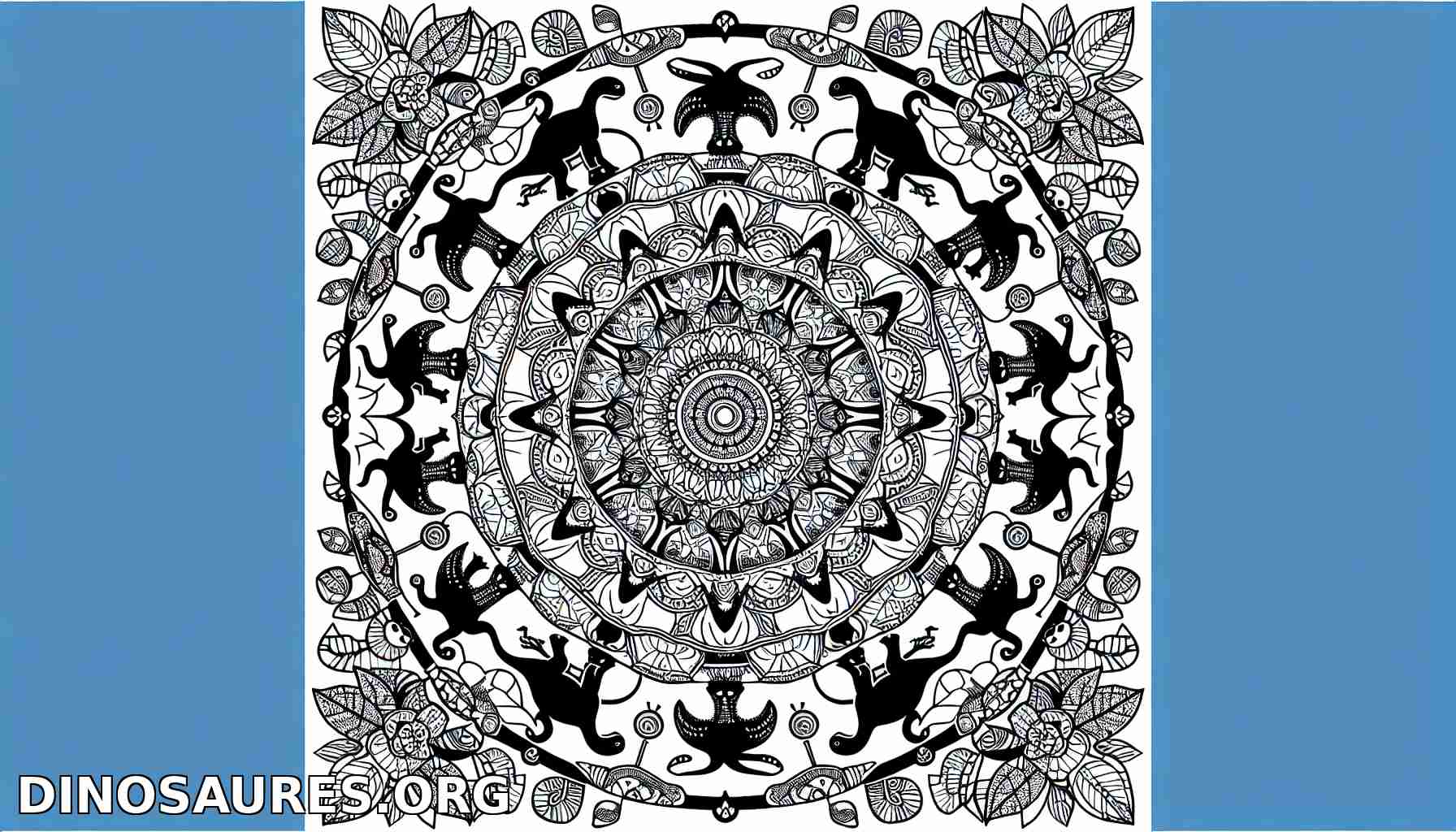 Mandala Coloré de Dinosaure