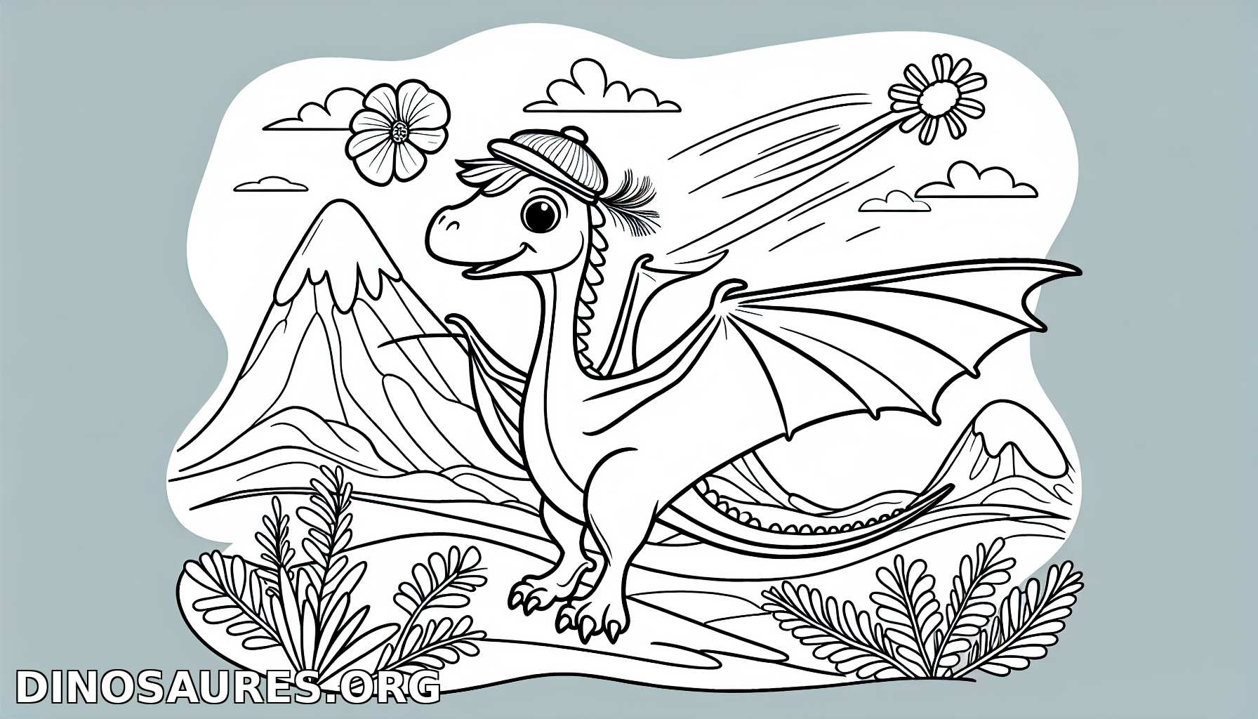 Coloriage de dinosaure joyeux