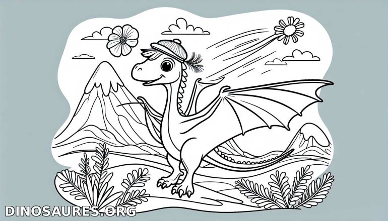 Coloriage de dinosaure joyeux