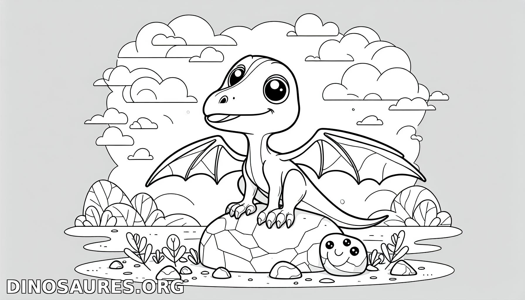 Coloriage de dinosaure mignon