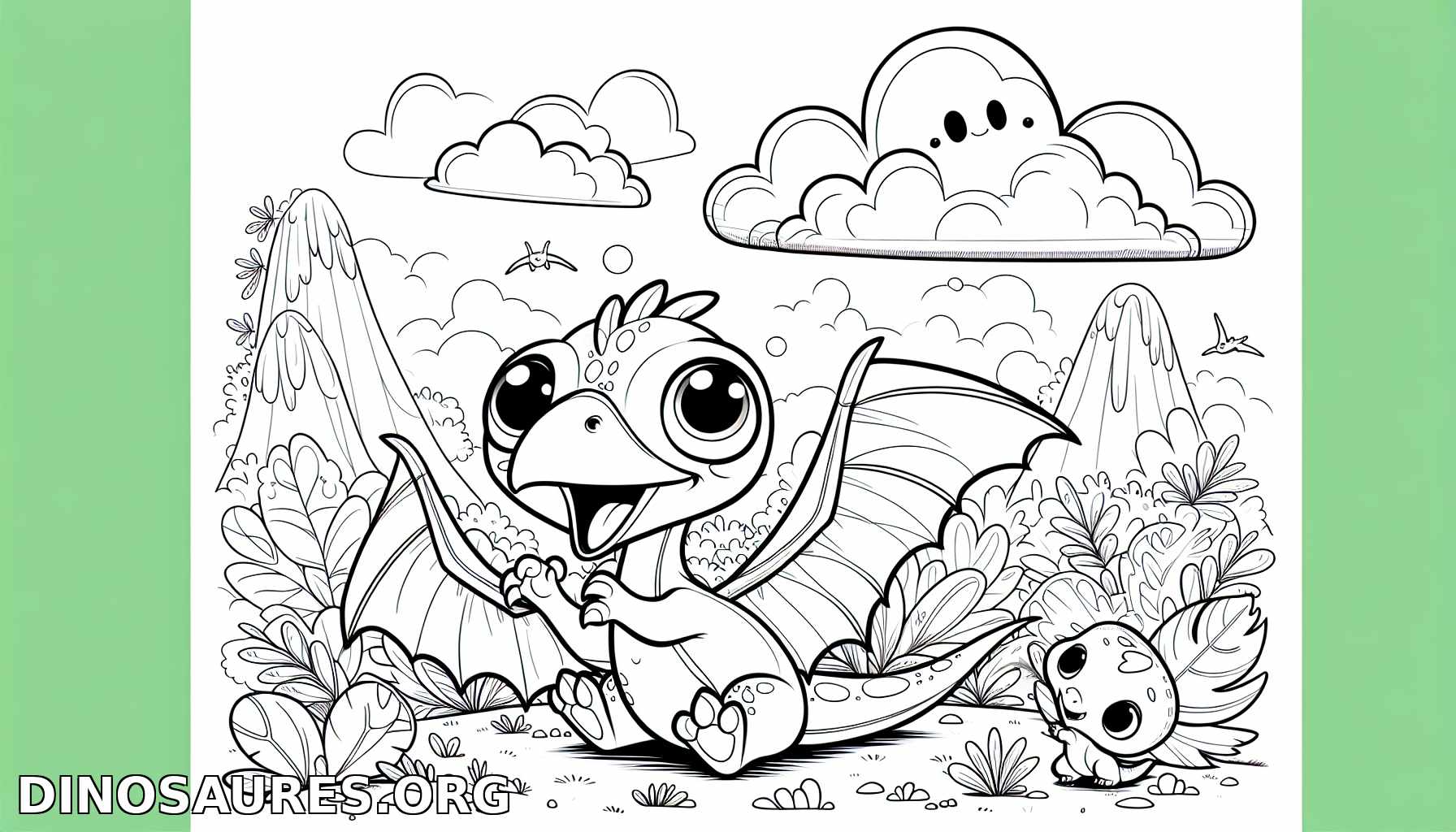 Coloriage de dinosaure mignon