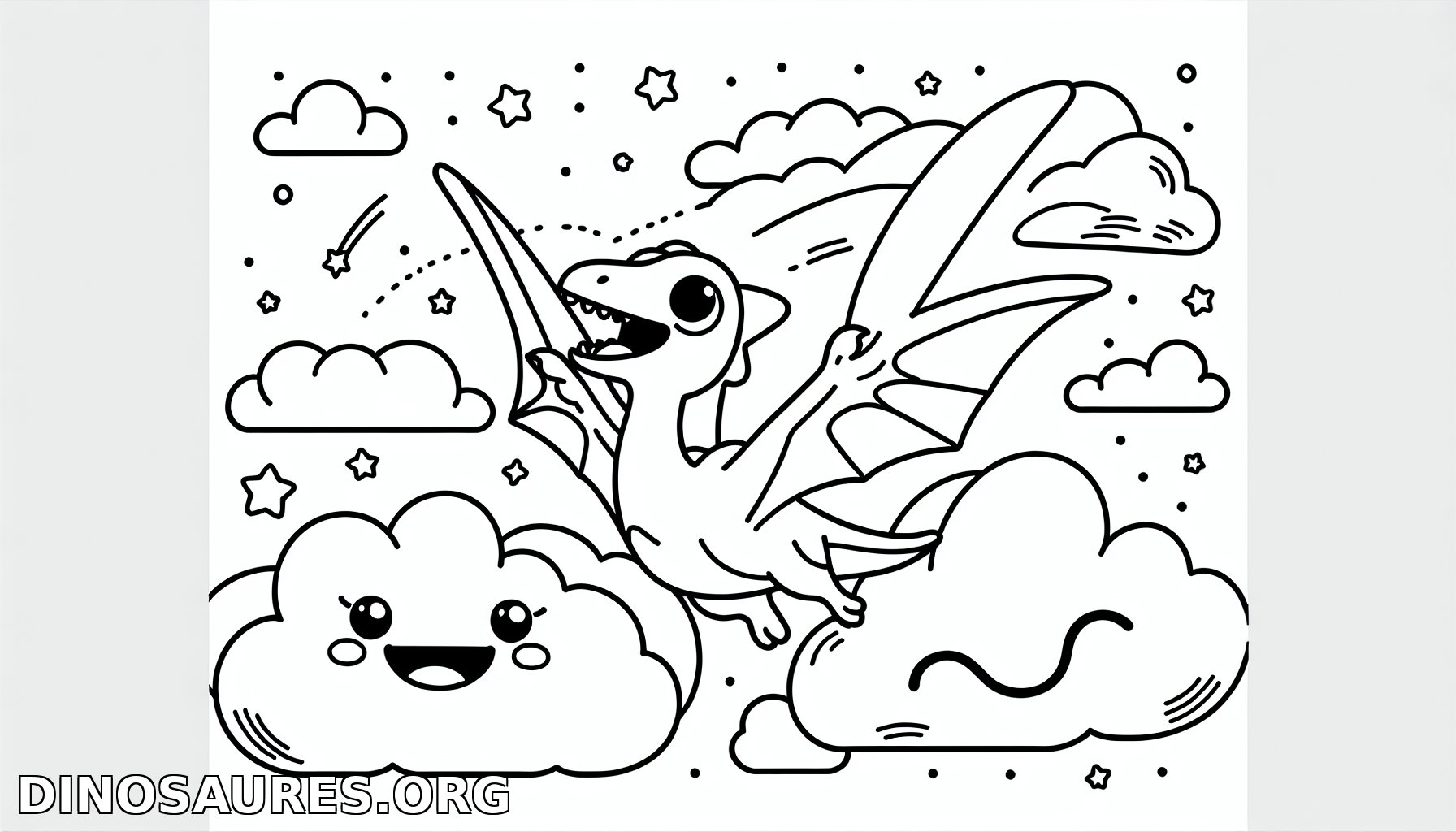 Coloriage de dinosaure volant