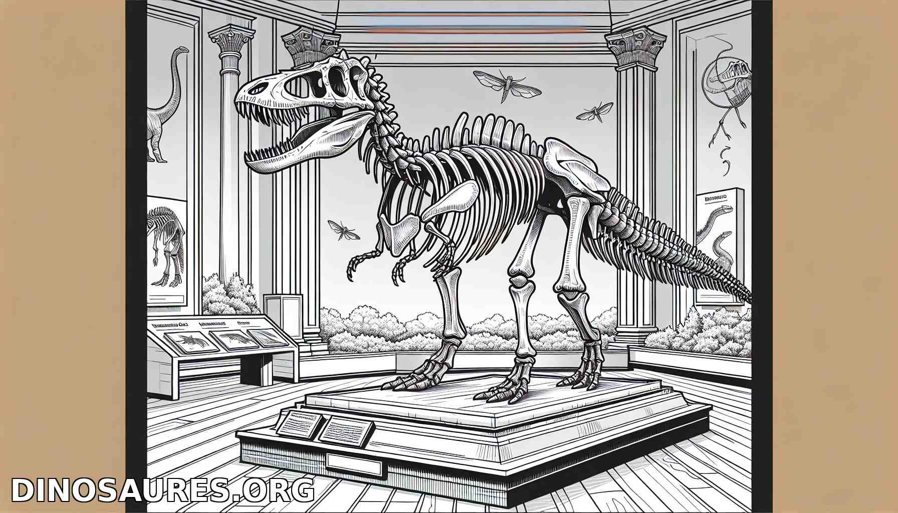 Colonie de dinosaure dans un musée