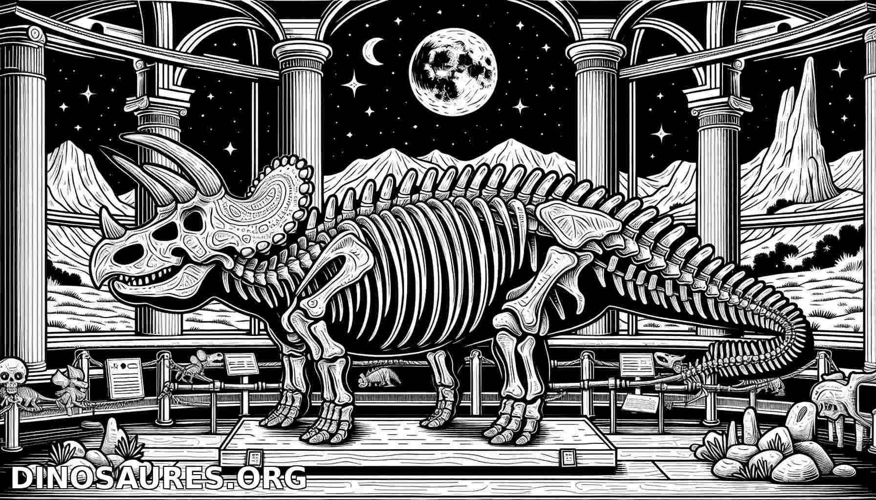 Squelette de dinosaure dans un musée