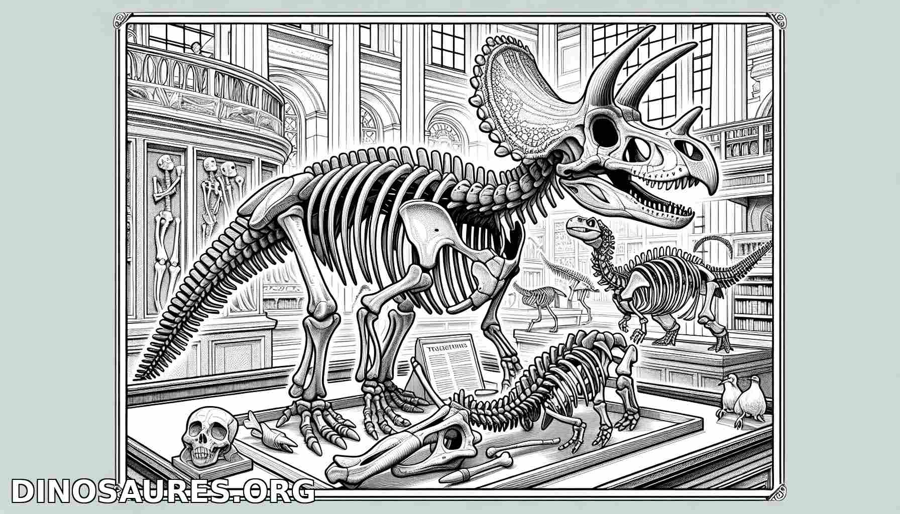Squelettes de dinosaures en exposition