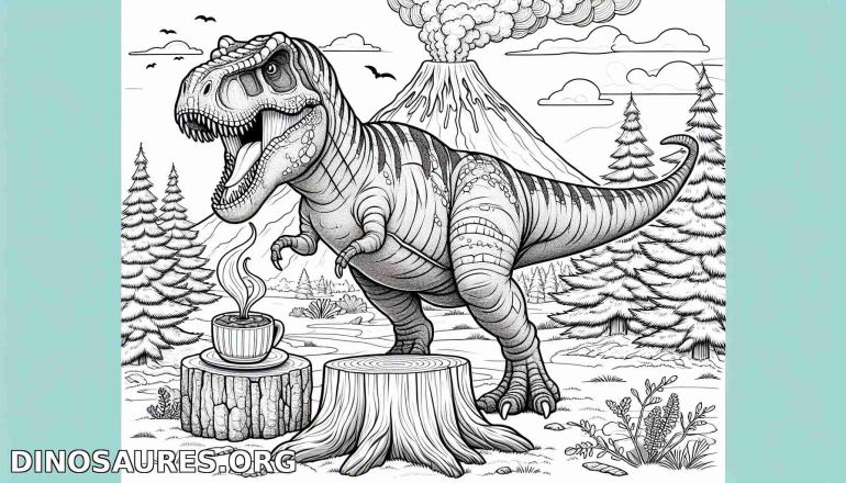 Coloriage de dinosaure amusant