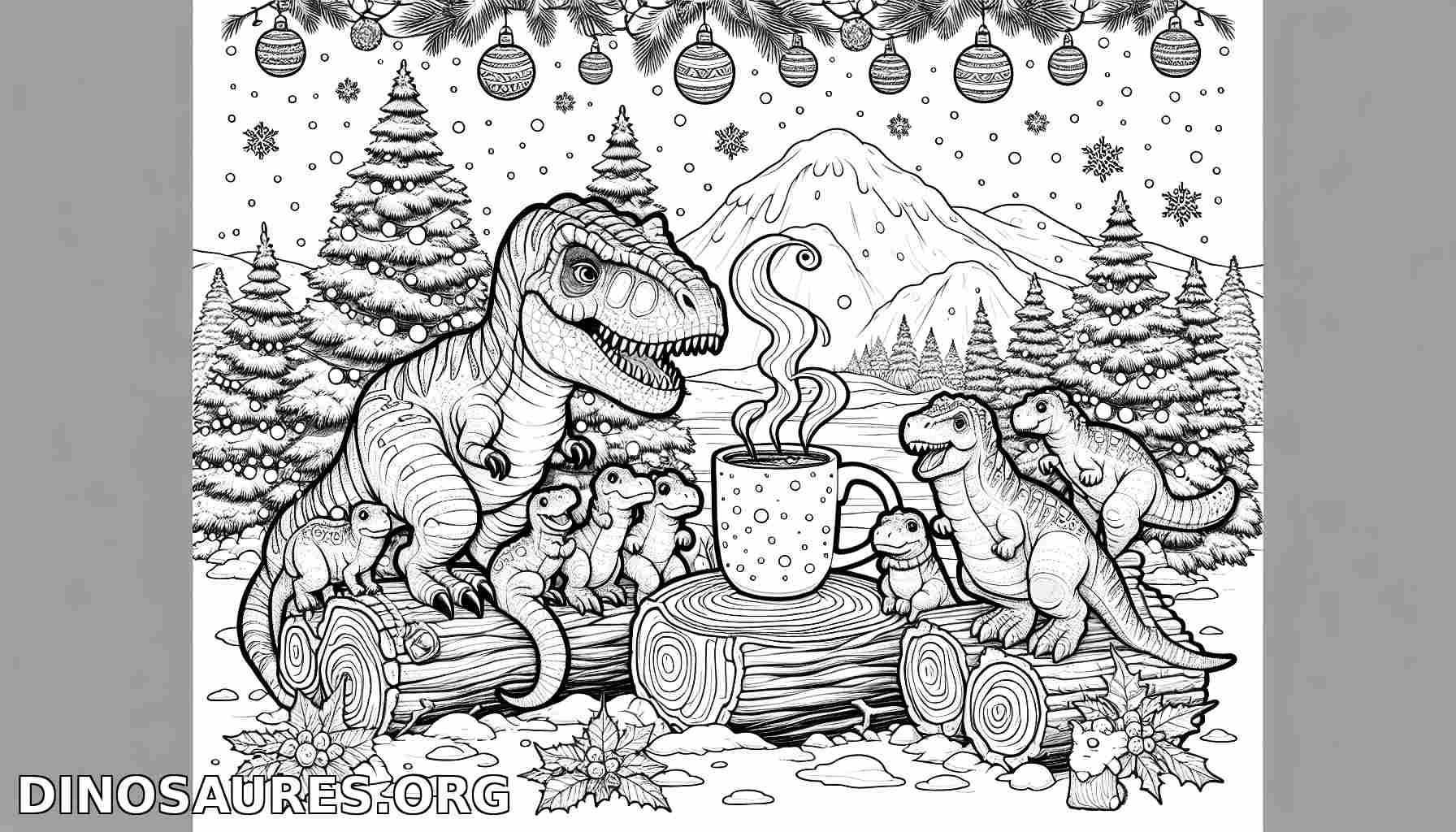 Coloriage de dinosaure joyeux