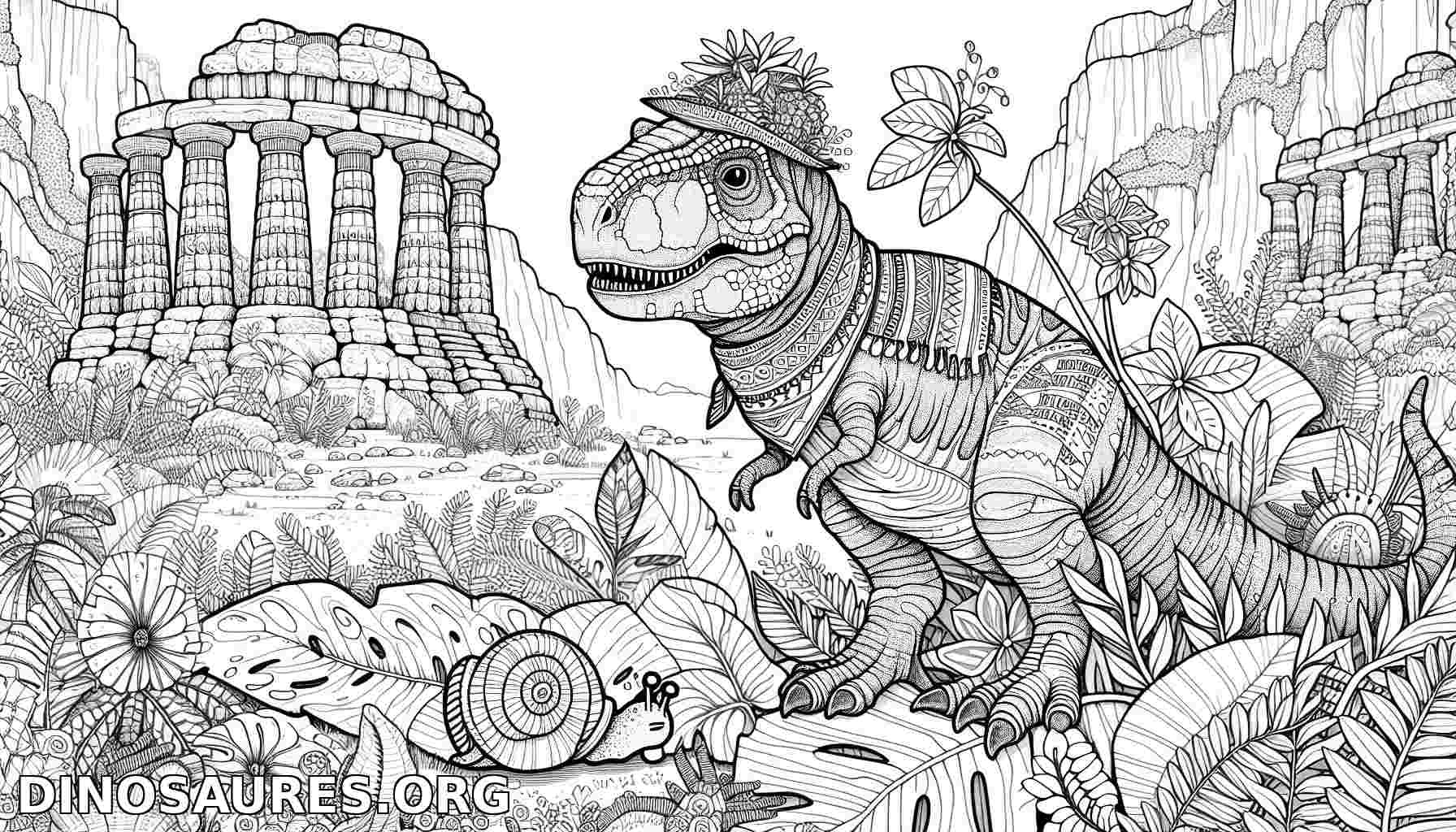 Coloriage de dinosaure majestueux