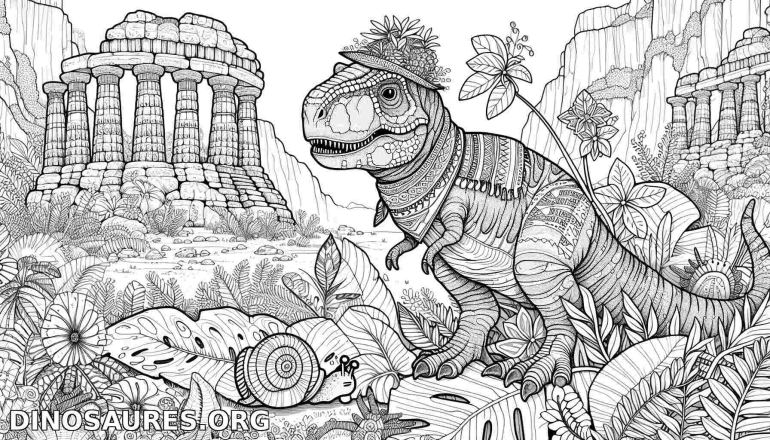 Coloriage de dinosaure majestueux