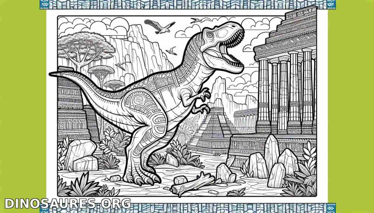 Coloriage de dinosaure spectaculaire
