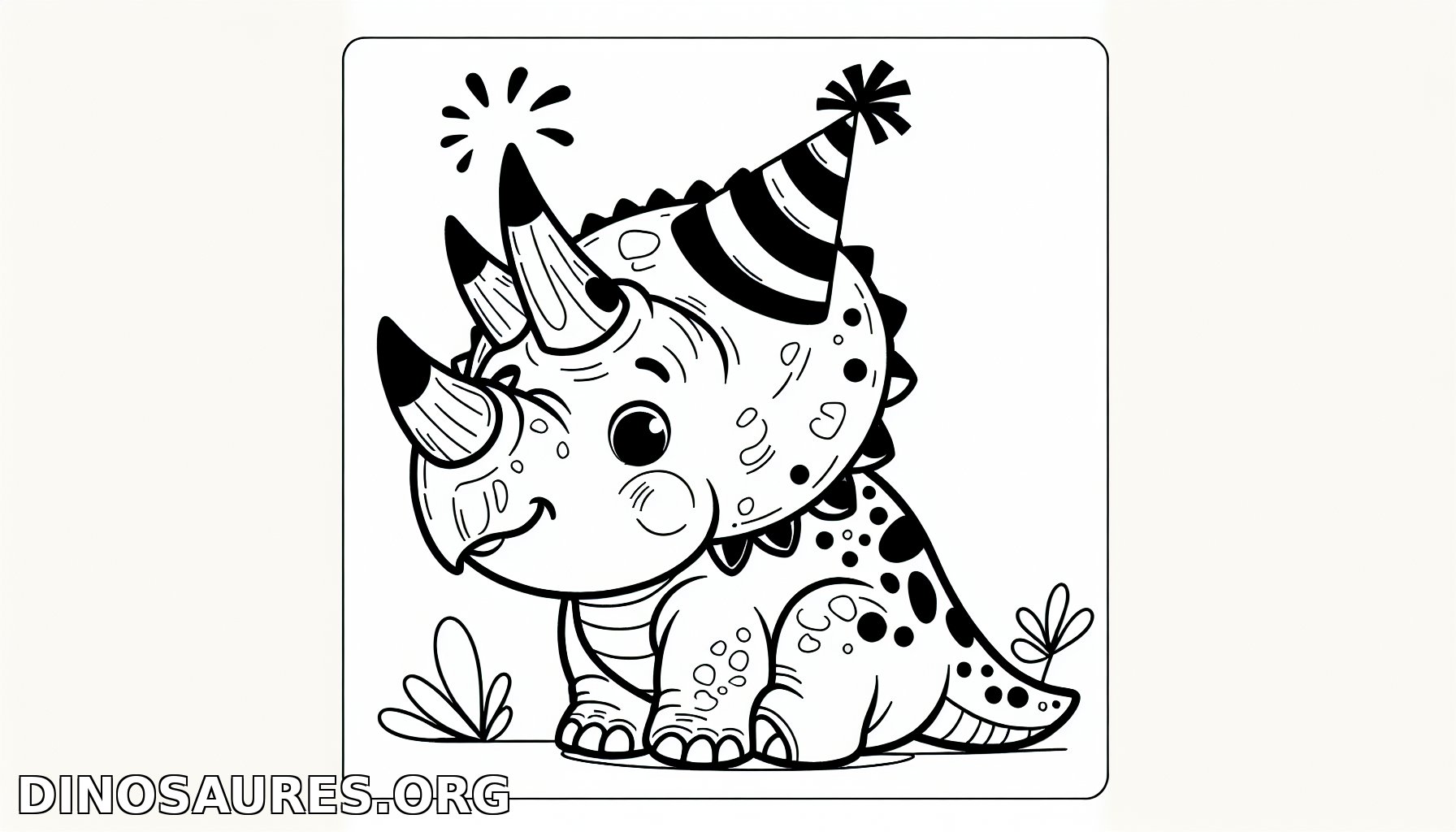 Coloriage de dinosaure festif