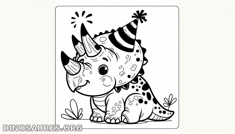 Coloriage de dinosaure festif