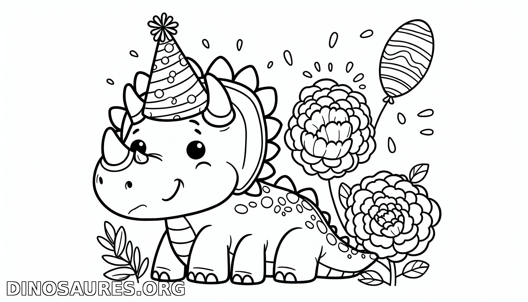 Coloriage de dinosaure joyeux