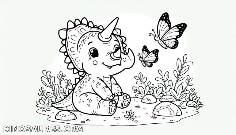 Coloriage de dinosaure sympathique