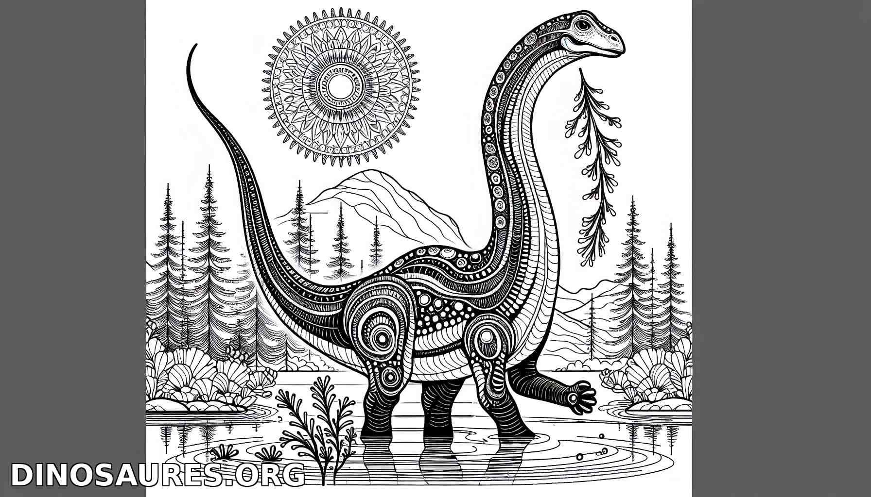 Coloriage de dinosaure élégant