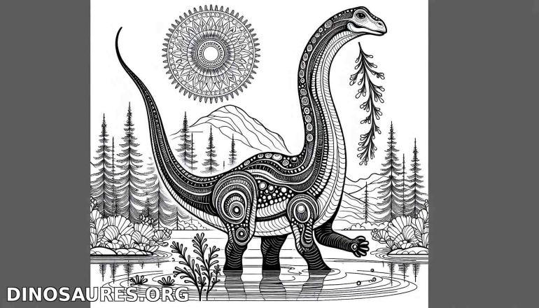 Coloriage de dinosaure élégant