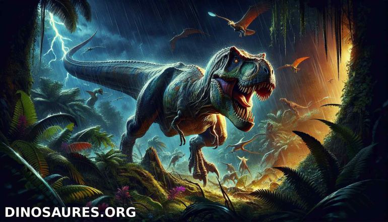 Dino en pleine tempête