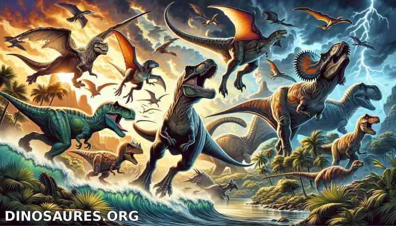 Aventure préhistorique avec des dinosaures