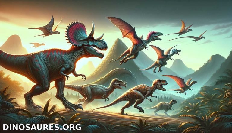 Dinosaures en pleine action