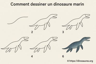 Comment dessiner un dinosaure marin facilement étape par étape