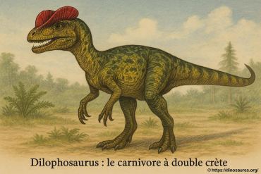 Dilophosaurus : le carnivore Ă double crĂȘte qui fascinait les dinosaures