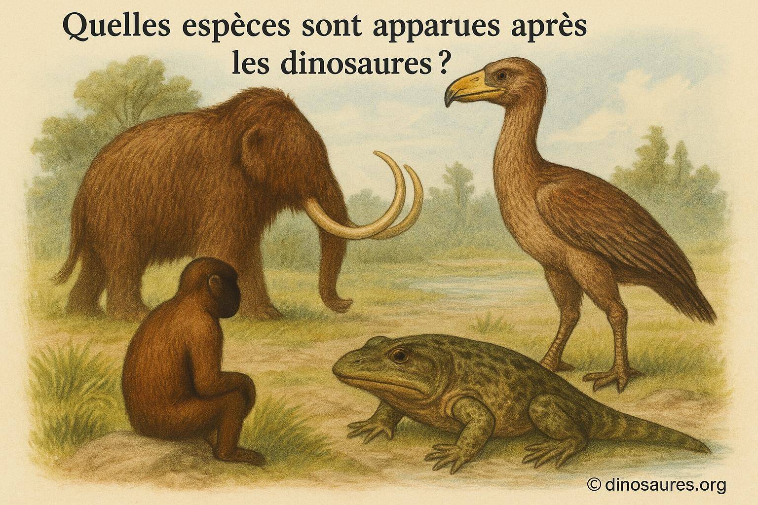 Quelles espèces sont apparues après les dinosaures ?