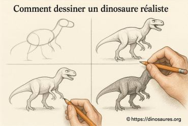 Comment dessiner un dinosaure réaliste facilement et étape par étape