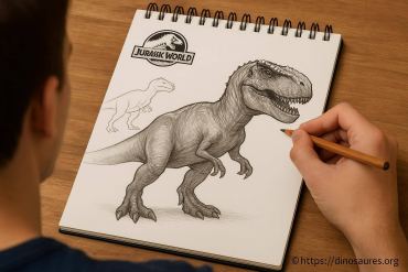 Comment dessiner un dinosaure de Jurassic World étape par étape