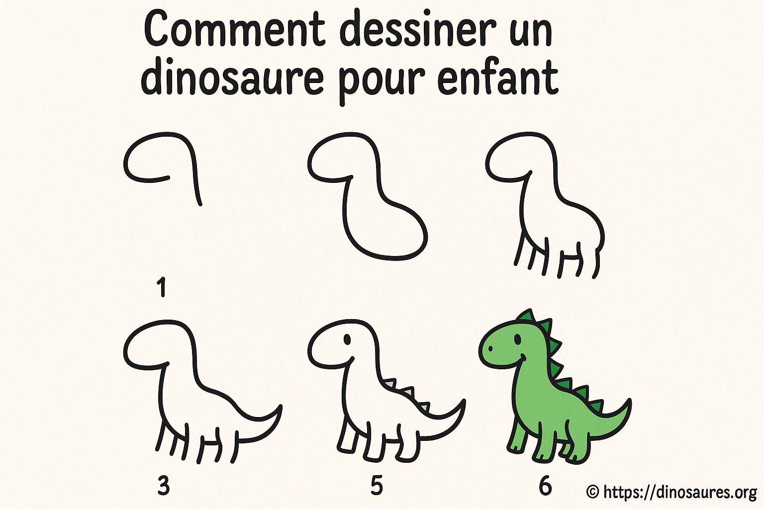 Comment dessiner un dinosaure pour enfant facilement