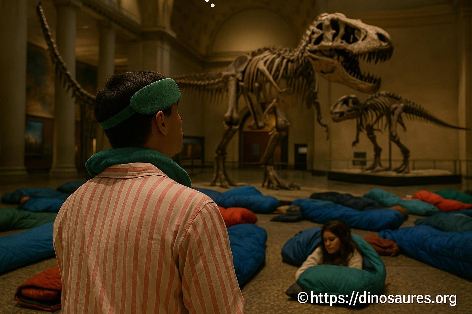 Une nuit au musée pour un sleepover adulte avec des dinosaures