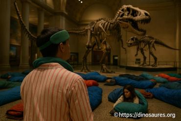 Une nuit au musée pour un sleepover adulte avec des dinosaures
