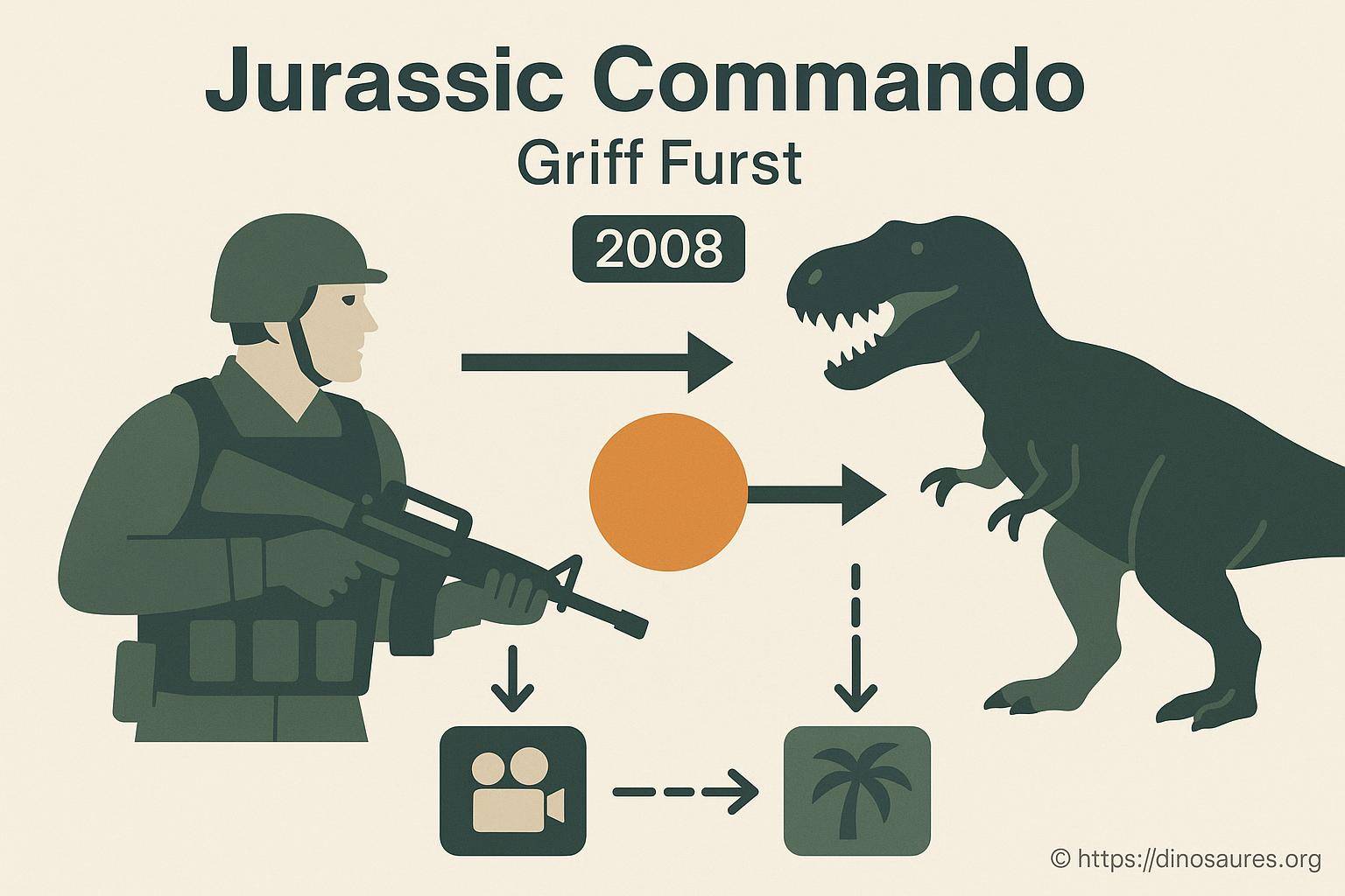 affiche minimaliste du film Jurassic Commando 2008