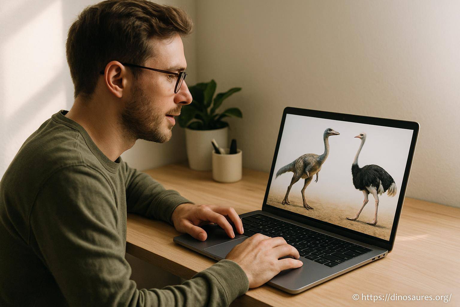 Homme regardant des oiseaux sur un ordinateur
