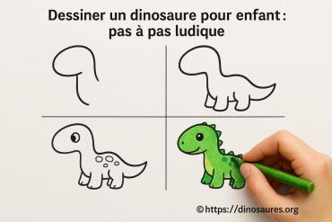 Dessiner un dinosaure pour enfant : guide pas à pas ludique