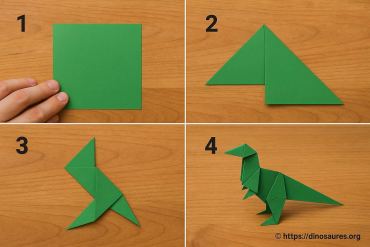 Comment faire un dinosaure en papier étape par étape
